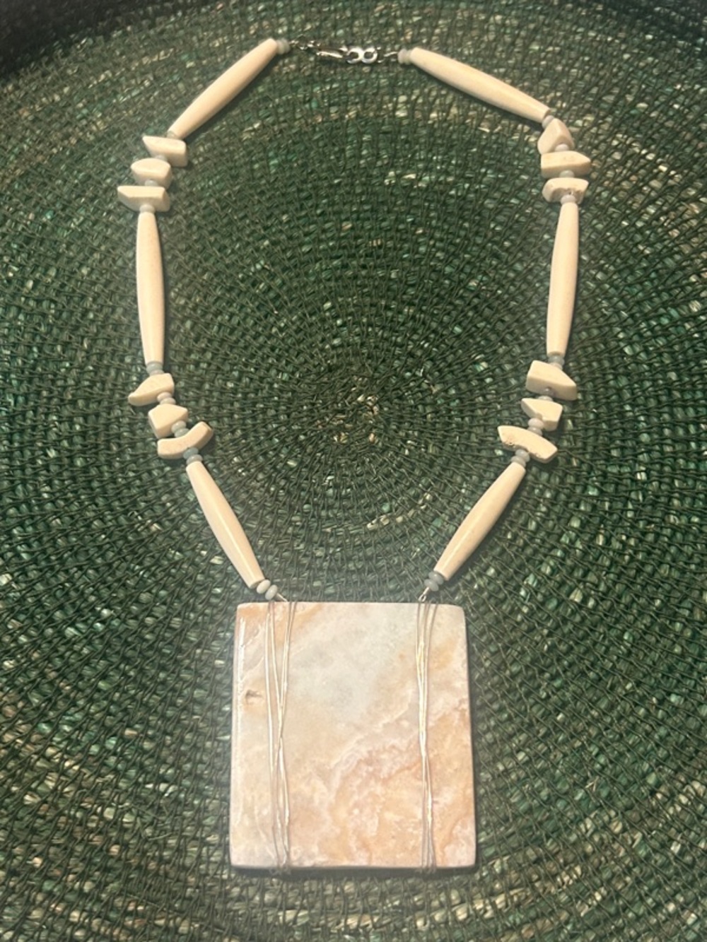 Caribbean Calcite with Bone and Amazonite Necklace